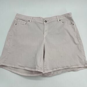 LANE BRYANT Denim Shorts Women's Size 20 Stretch Pink 7.5 Inch Inseam